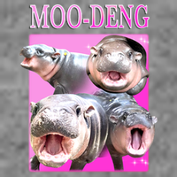 Hot Pink Moo Deng Hippo Meme Funny 7-Panel Snapback Hat