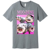 Hot Pink Moo Deng Hippo Meme Funny Premium T-Shirt