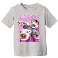 Hot Pink Moo Deng Hippo Meme Funny Toddler T-Shirt