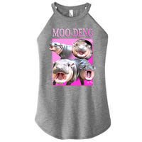 Hot Pink Moo Deng Hippo Meme Funny Women's Perfect Tri Rocker Tank