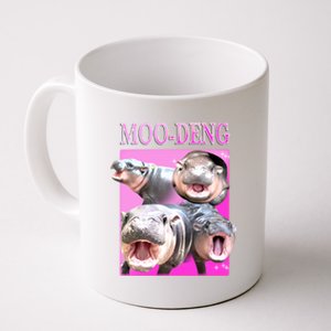 Hot Pink Moo Deng Hippo Meme Funny Coffee Mug