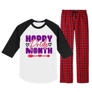 Happy Pride Month Celebration Graphic Raglan Sleeve Pajama Set