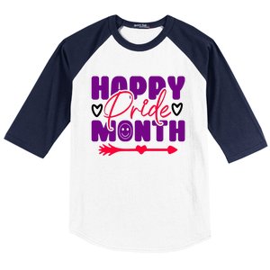 Happy Pride Month Celebration Graphic Baseball Sleeve Shirt