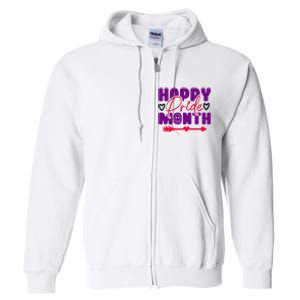 Happy Pride Month Celebration Graphic Full Zip Hoodie