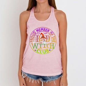 Halloween Proud Member Of Bad Witch Club Witch Lovers Meaningful Gift Women's Knotted Racerback Tank