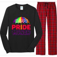 Happy Pride Month Celebration Graphic Long Sleeve Pajama Set