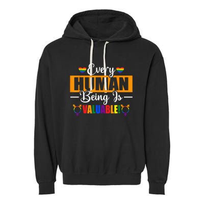 Happy Pride Month Rainbow Flag Design for Proud Ally Garment-Dyed Fleece Hoodie