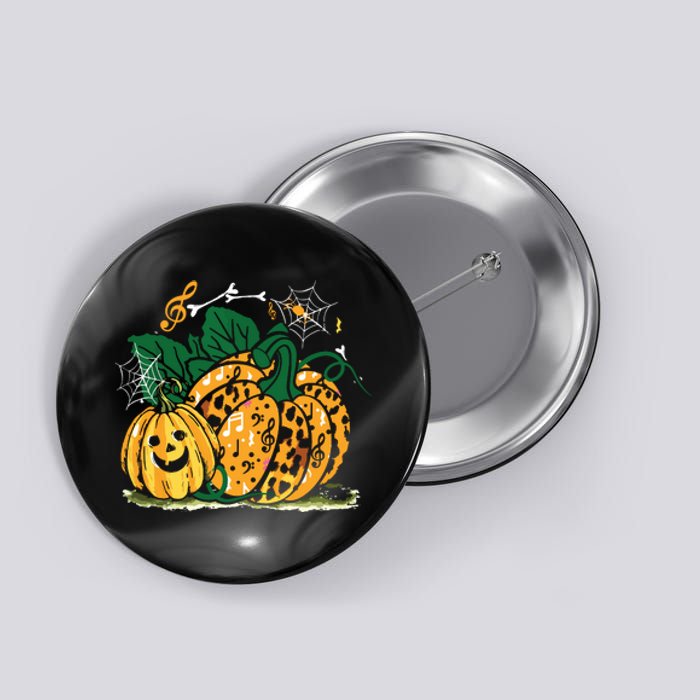 Halloween Pumpkin Music Symbols Button