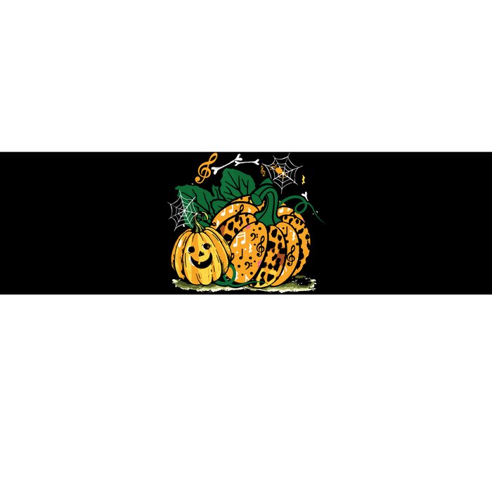 Halloween Pumpkin Music Symbols Bumper Sticker