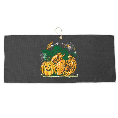 Halloween Pumpkin Music Symbols Large Microfiber Waffle Golf Towel