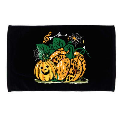 Halloween Pumpkin Music Symbols Microfiber Hand Towel