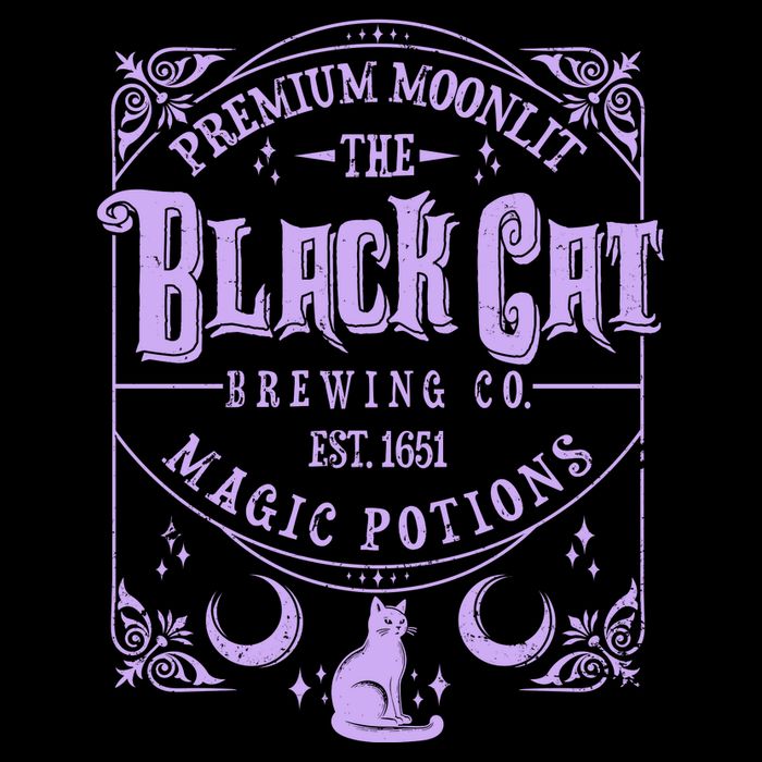 Halloween Premium Moonlit The Black Cat Magic Potions Est 1651 Backpack