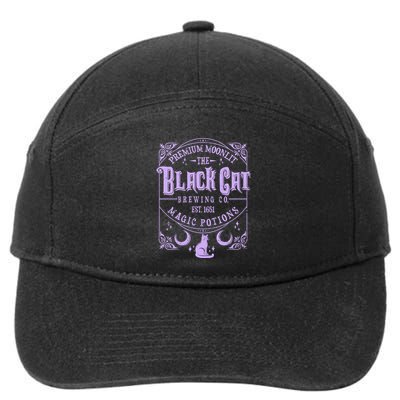 Halloween Premium Moonlit The Black Cat Magic Potions Est 1651 7-Panel Snapback Hat