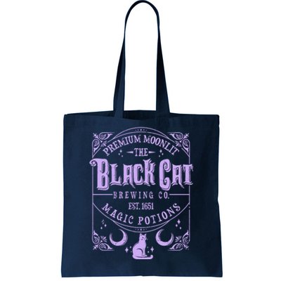 Halloween Premium Moonlit The Black Cat Magic Potions Est 1651 Tote Bag