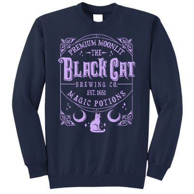 Halloween Premium Moonlit The Black Cat Magic Potions Est 1651 Tall Sweatshirt