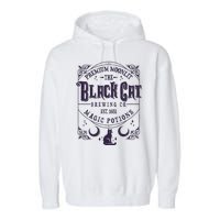 Halloween Premium Moonlit The Black Cat Magic Potions Est 1651 Garment-Dyed Fleece Hoodie