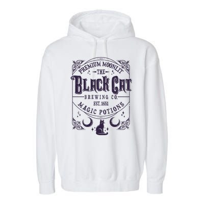 Halloween Premium Moonlit The Black Cat Magic Potions Est 1651 Garment-Dyed Fleece Hoodie