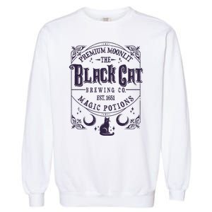 Halloween Premium Moonlit The Black Cat Magic Potions Est 1651 Garment-Dyed Sweatshirt