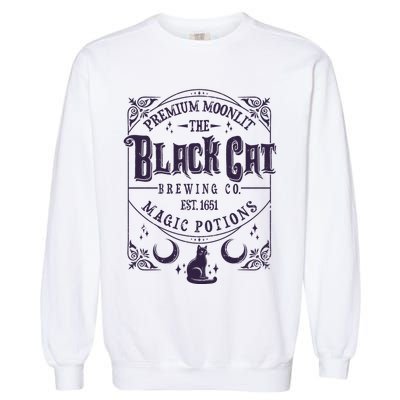 Halloween Premium Moonlit The Black Cat Magic Potions Est 1651 Garment-Dyed Sweatshirt