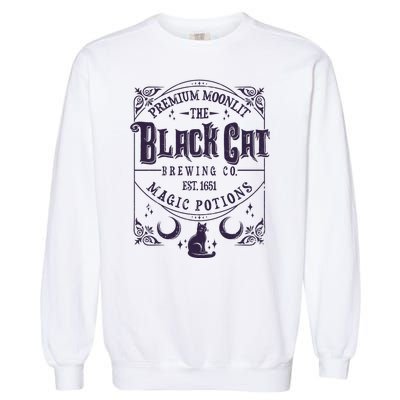 Halloween Premium Moonlit The Black Cat Magic Potions Est 1651 Garment-Dyed Sweatshirt