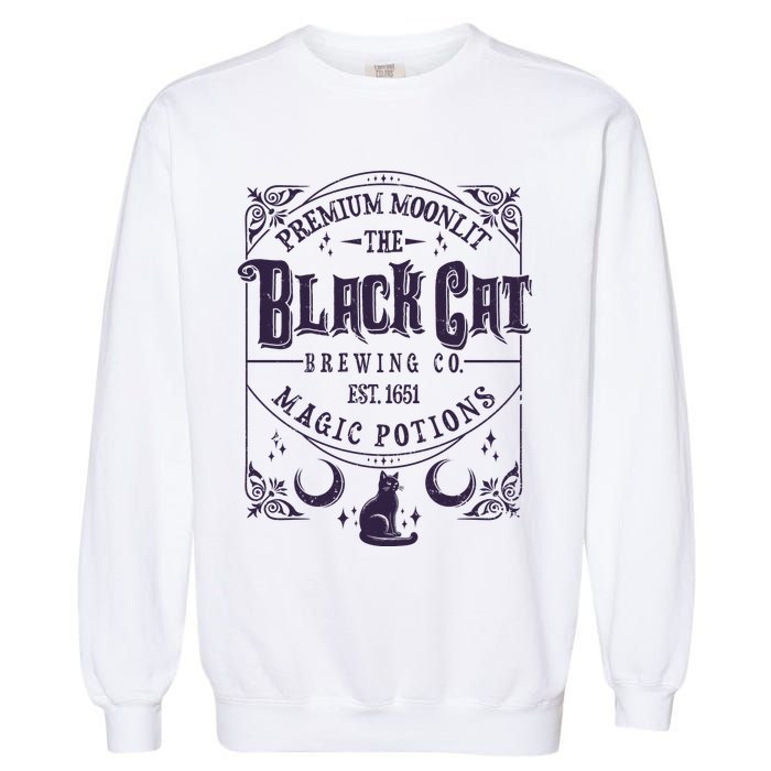 Halloween Premium Moonlit The Black Cat Magic Potions Est 1651 Garment-Dyed Sweatshirt