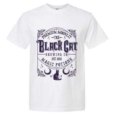 Halloween Premium Moonlit The Black Cat Magic Potions Est 1651 Garment-Dyed Heavyweight T-Shirt