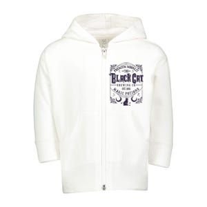 Halloween Premium Moonlit The Black Cat Magic Potions Est 1651 Toddler Zip Fleece Hoodie