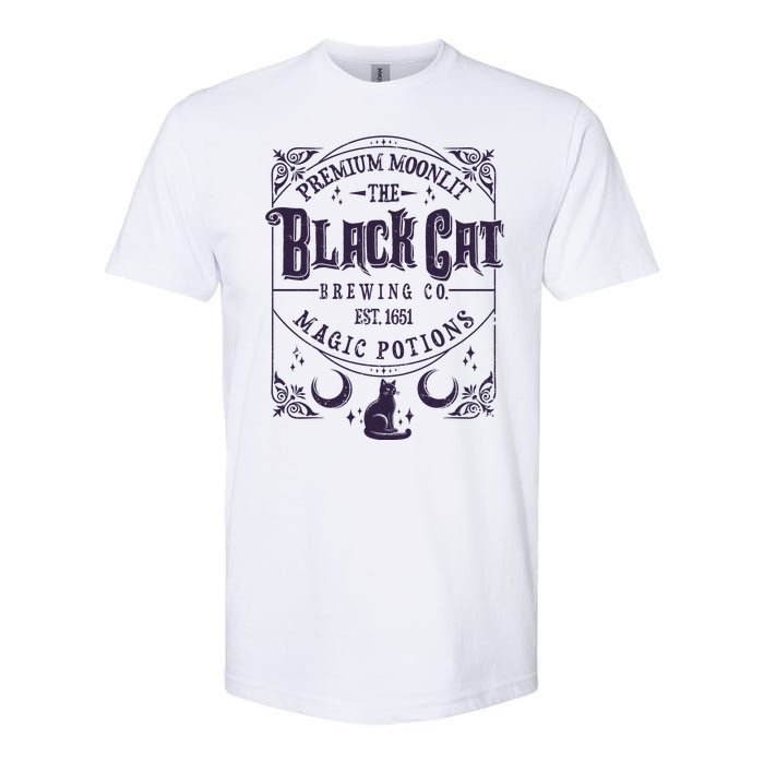 Halloween Premium Moonlit The Black Cat Magic Potions Est 1651 Softstyle CVC T-Shirt