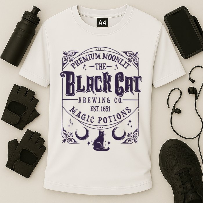 Halloween Premium Moonlit The Black Cat Magic Potions Est 1651 Cooling Performance Crew T-Shirt