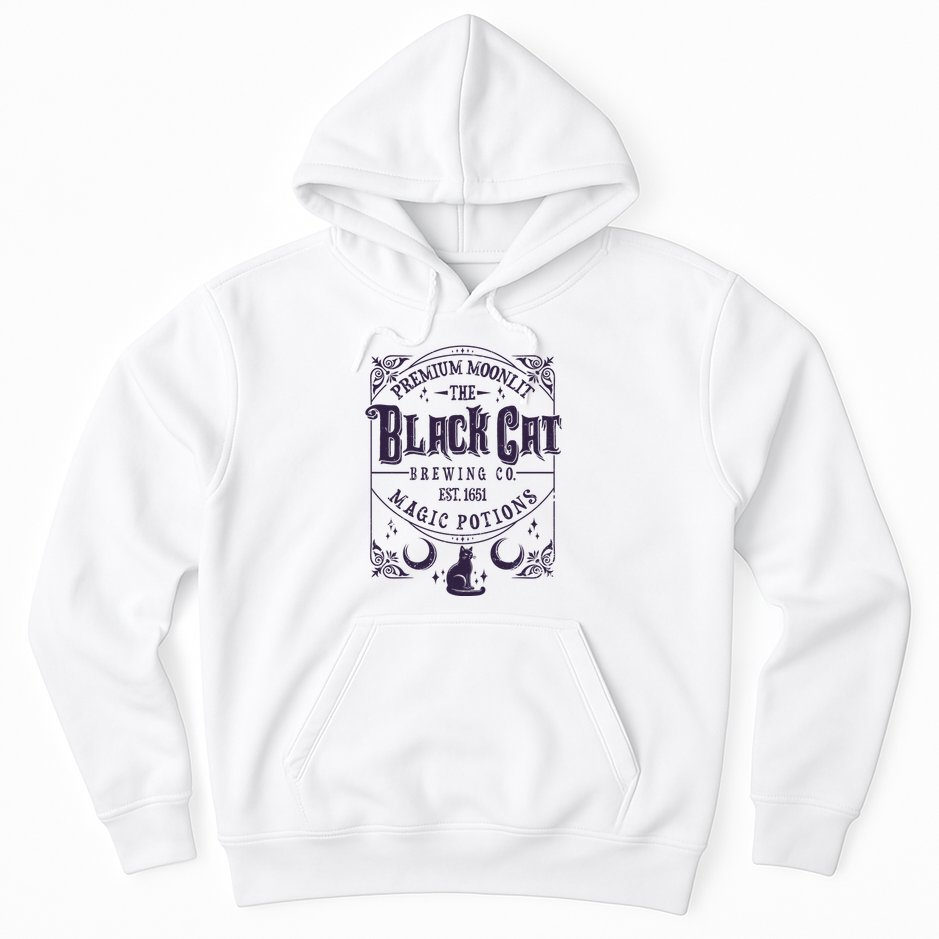 Halloween Premium Moonlit The Black Cat Magic Potions Est 1651 Hoodie