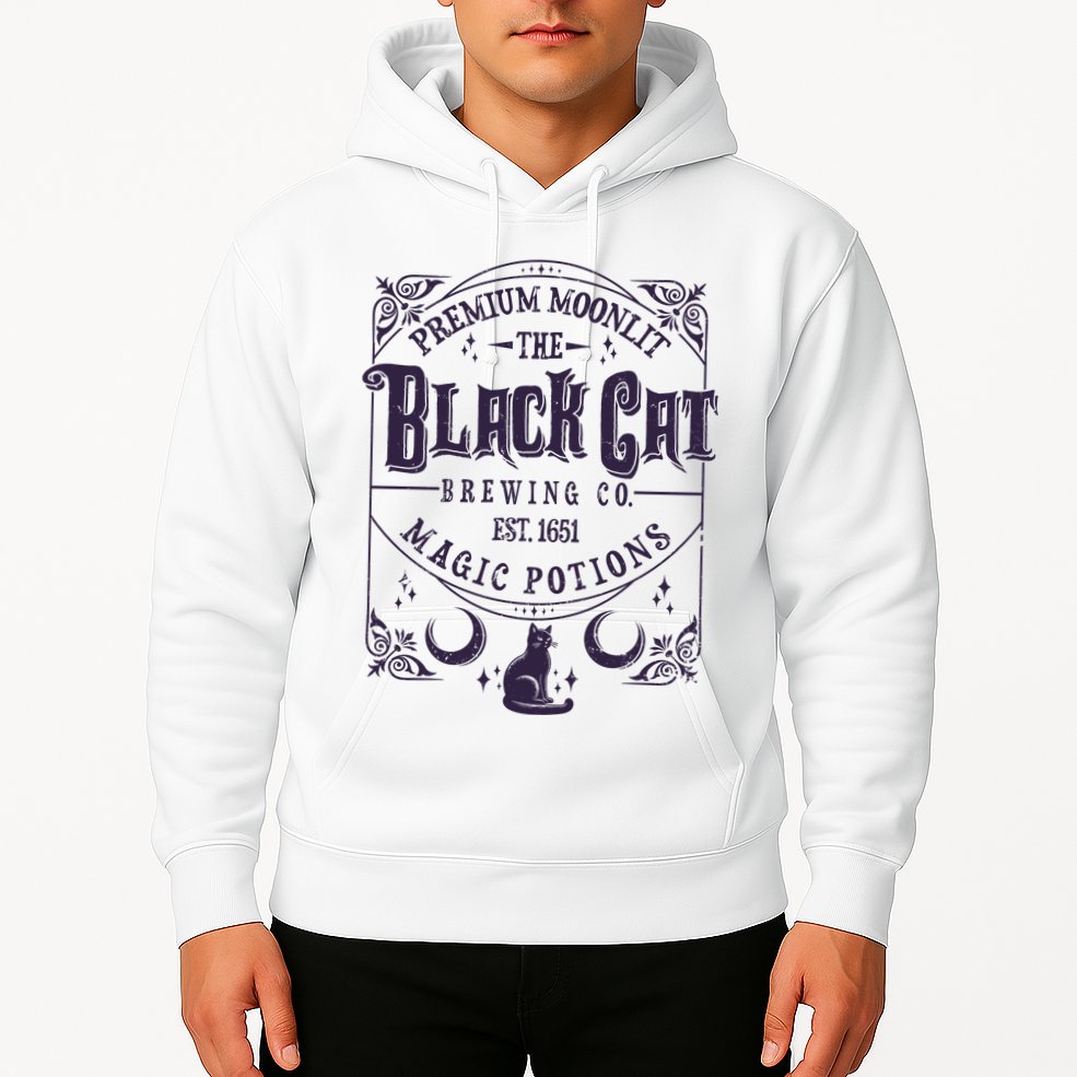 Halloween Premium Moonlit The Black Cat Magic Potions Est 1651 Hoodie