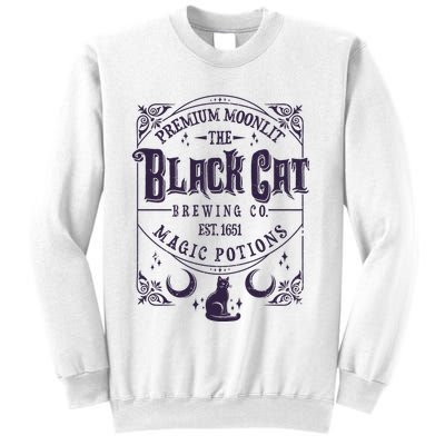 Halloween Premium Moonlit The Black Cat Magic Potions Est 1651 Sweatshirt
