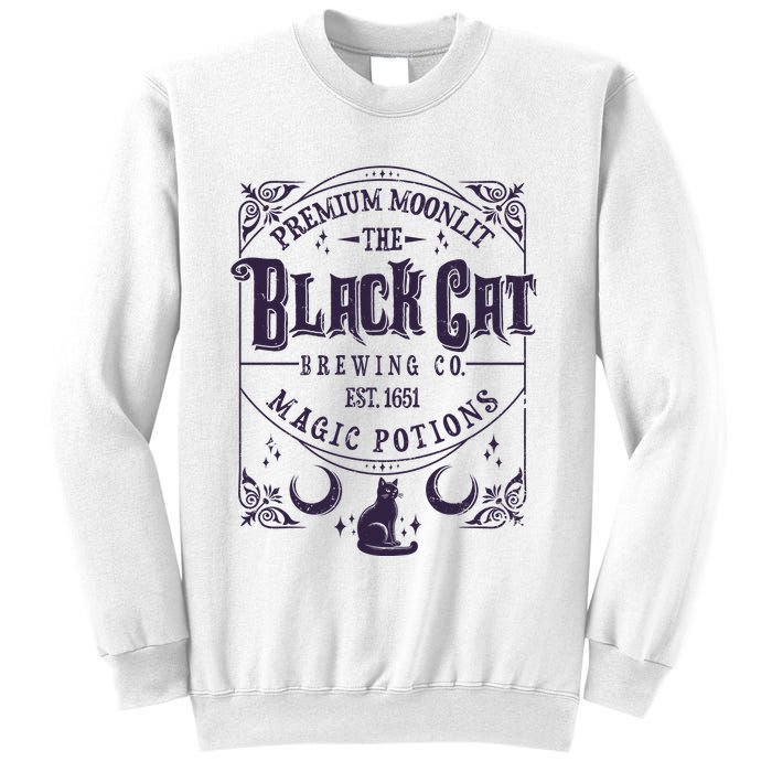 Halloween Premium Moonlit The Black Cat Magic Potions Est 1651 Sweatshirt
