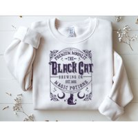 Halloween Premium Moonlit The Black Cat Magic Potions Est 1651 Sweatshirt