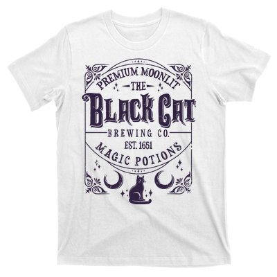 Halloween Premium Moonlit The Black Cat Magic Potions Est 1651 T-Shirt