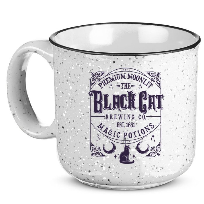 Halloween Premium Moonlit The Black Cat Magic Potions Est 1651 15oz Campfire Ceramic Mug