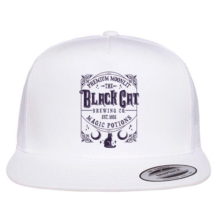 Halloween Premium Moonlit The Black Cat Magic Potions Est 1651 Flatbill Hat