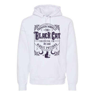 Halloween Premium Moonlit The Black Cat Magic Potions Est 1651 Premium Hoodie