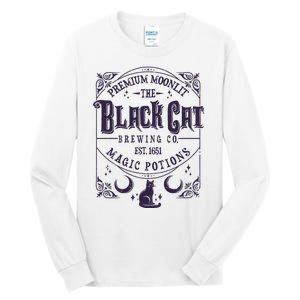 Halloween Premium Moonlit The Black Cat Magic Potions Est 1651 Tall Long Sleeve T-Shirt