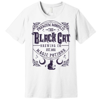 Halloween Premium Moonlit The Black Cat Magic Potions Est 1651 Premium T-Shirt