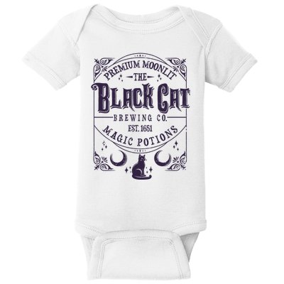 Halloween Premium Moonlit The Black Cat Magic Potions Est 1651 Baby Bodysuit