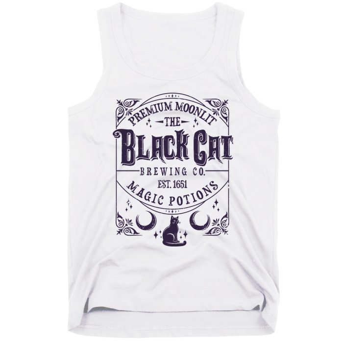 Halloween Premium Moonlit The Black Cat Magic Potions Est 1651 Tank Top