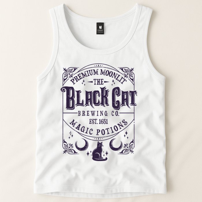 Halloween Premium Moonlit The Black Cat Magic Potions Est 1651 Tank Top