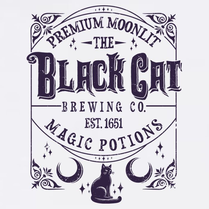 Halloween Premium Moonlit The Black Cat Magic Potions Est 1651 Tank Top