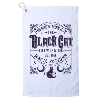 Halloween Premium Moonlit The Black Cat Magic Potions Est 1651 Golf Towel
