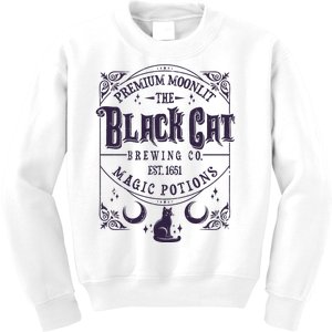 Halloween Premium Moonlit The Black Cat Magic Potions Est 1651 Kids Sweatshirt