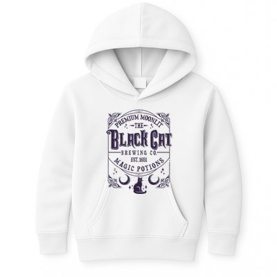 Halloween Premium Moonlit The Black Cat Magic Potions Est 1651 Kids Hoodie