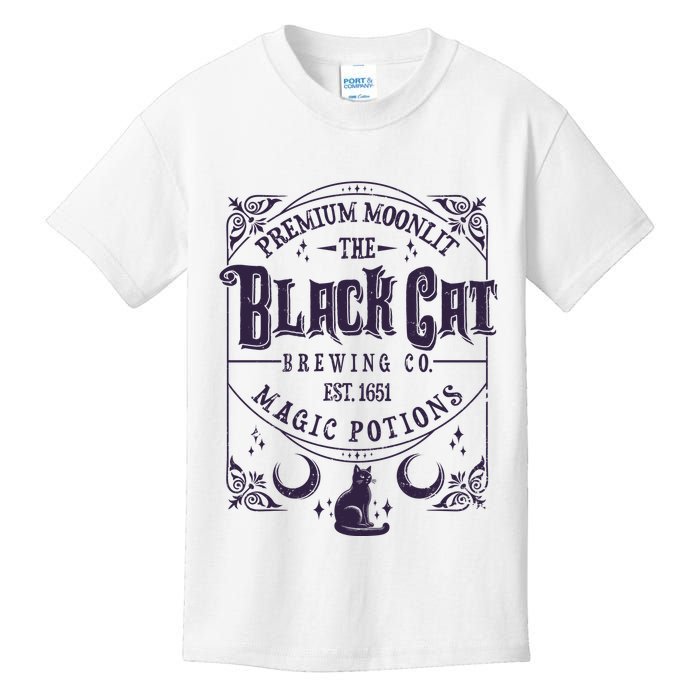Halloween Premium Moonlit The Black Cat Magic Potions Est 1651 Kids T-Shirt