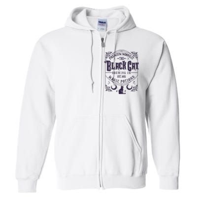 Halloween Premium Moonlit The Black Cat Magic Potions Est 1651 Full Zip Hoodie