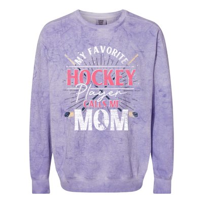 Hockey Player Mom Sport Mothers Day Hockey Fan Hockey Gift Colorblast Crewneck Sweatshirt